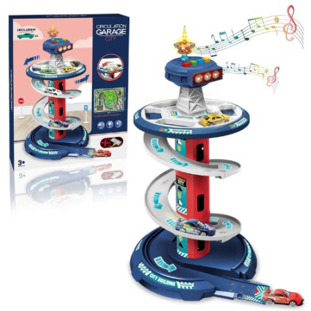 Garaj auto de politie cu pista circulara 3 nivele, sunete, covor si 3 masini, 3+ [2]