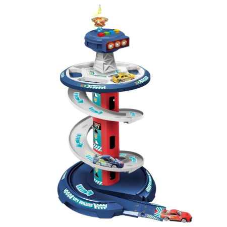 Garaj auto de politie cu pista circulara 3 nivele, sunete, covor si 3 masini, 3+ [7]