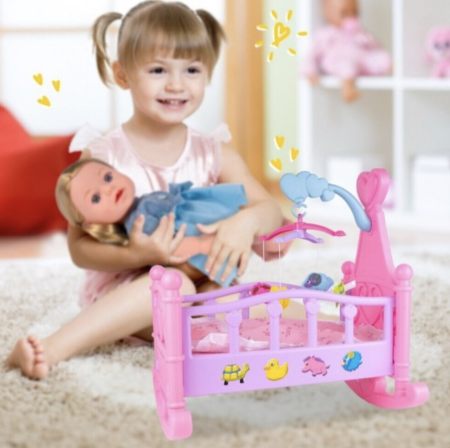 Set patut cu bebelus Sweet Baby cu sunete si accesorii, papusa 35 cm [5]