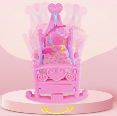 Set patut cu bebelus Sweet Baby cu sunete si accesorii, papusa 35 cm [3]