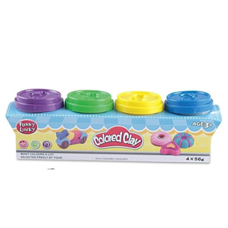 Plastilina, slime, nisip de modelat - Set Plastilina Colorata cu Stampile si Accesorii 4 Borcane