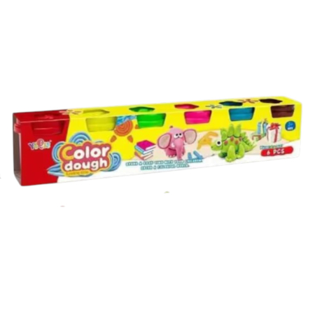 Plastilina, slime, nisip de modelat - Set Plastilina Colorata Color Dough cu 6 Recipiente
