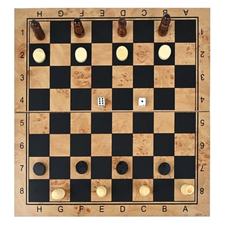 Jocuri si Jucarii - Set sah magnetic si table din lemn, pliabil, 35 cm