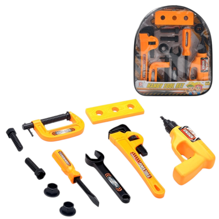 Jocuri si Jucarii - Set scule bricolaj pentru copii cu geanta de transport, plastic, 3 ani+