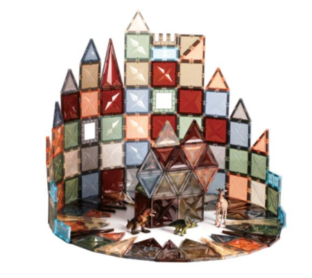 Seturi de constructie - Set STEM 100 Piese Magnetice Transparente de Construit – Magnetic Tiles