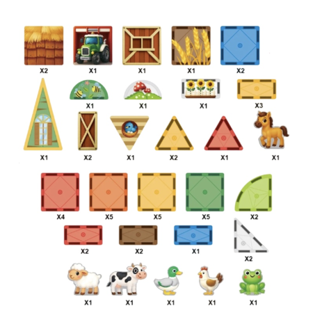 Set STEM Magnetic Tiles Fun Farm cu 54 piese magnetice pentru constructii [4]
