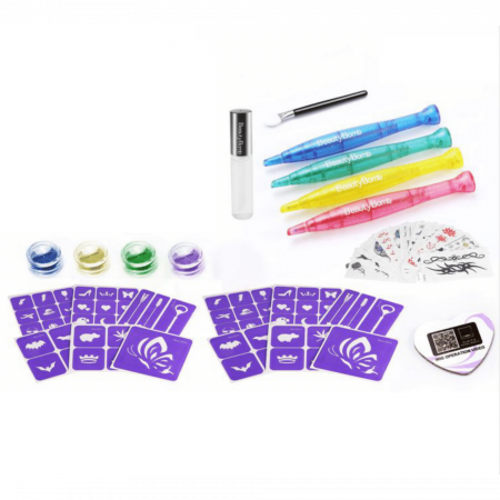 Jocuri si Jucarii - Set tatuaj cu sclipici pentru copii, Beauty Bomb cu 4 culori