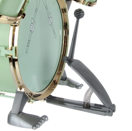 Set 5 Tobe Verde Pentru Copii Jazz Drum Cu Cinel Scaun Si Pedala Plastic ABS 3 Ani [3]