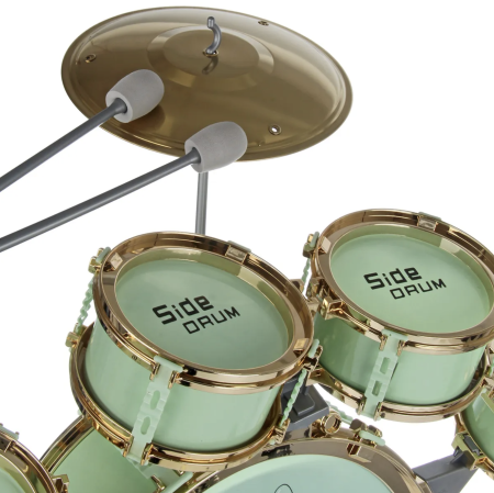 Set 5 Tobe Roz Pentru Copii Jazz Drum Cu Cinel Scaun Si Pedala Plastic ABS 3 Ani [3]