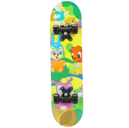 La plimbare - Skateboard pentru Copii, din Lemn, 60 cm - Iepurasi Galben