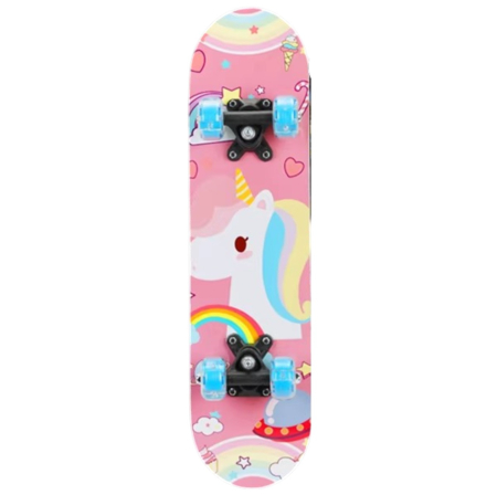 Skateboard - Skateboard pentru Copii, din Lemn, 60 cm - Unicorn Roz