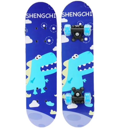 Skateboard - Skateboard pentru Copii, din Lemn, 60 cm - Dino Albastru