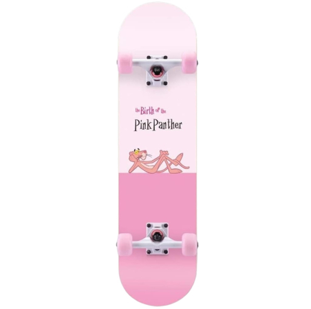 La plimbare - Skateboard pentru Copii, din Lemn, roti lcu lumini, 80 cm - Pink Panther