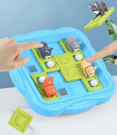 Joc logic Puppies tip slide puzzle cu catei si bile, 36 provocari, 6 ani+ [7]