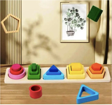 Sortator multistrat Montessori din lemn, 16 piese [4]