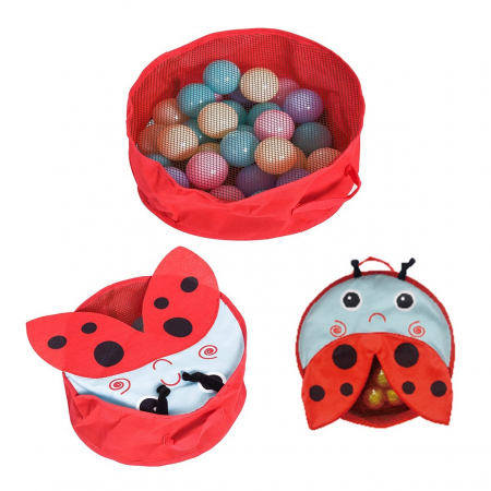 Spatiu de joaca cu saltea de activitati si tarc pentru bebelusi cu 30 bile Buburuza Krista® [5]