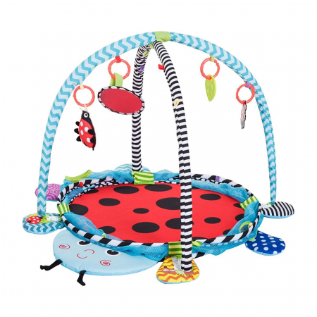 Spatiu de joaca cu saltea de activitati si tarc pentru bebelusi cu 30 bile Buburuza Krista® [3]