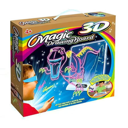 Jocuri si Jucarii - Tabla Magica 3D pentru Desen cu Iluminat LED si Ochelari