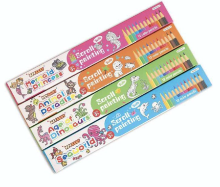 Jocuri si Jucarii - Plansa de Colorat tip Rulou Autoadeziv 200x30 cm cu 12 Creioane  Descriere Produs:
