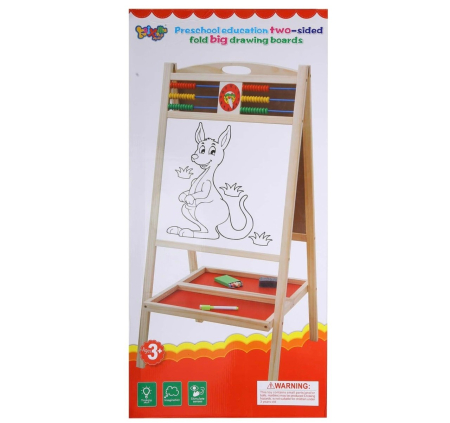 Tabla Sevalet, Cu Doua Fete, cu abac si ceas, Cangur, 90 cm, din lemn [6]