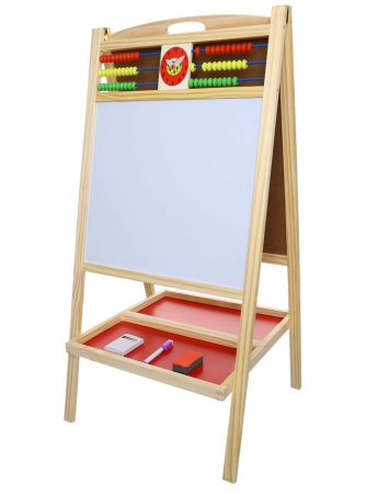 Tabla Sevalet, Cu Doua Fete, cu abac si ceas, Cangur, 90 cm, din lemn [3]