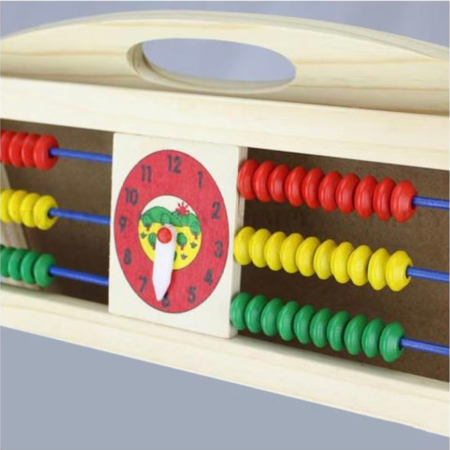 Tabla Sevalet, Cu Doua Fete, cu abac si ceas, Cangur, 90 cm, din lemn [2]