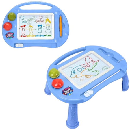 Jocuri si Jucarii - Tabla Creativa Magnetica 2 in 1 cu Masuta de Activitati si Desen, bleu