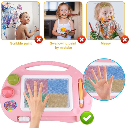 Jocuri si Jucarii - Tabla Creativa Magnetica 2 in 1 cu Masuta de Activitati si Desen, roz