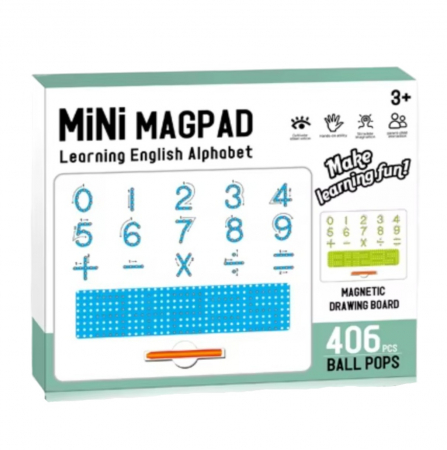 Jocuri si Jucarii - Tabla magnetica educativa cu pix si 406 bile – invatare cifre si operatii matematice