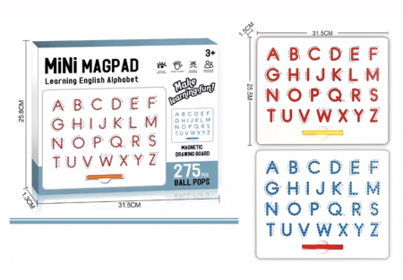 Tabla cu pix si 275 bile magnetice pentru invatarea literelor mari ale alfabetului [4]