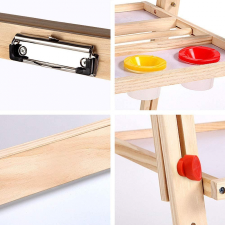 Tabla Jumbo cu Doua Fete, tip sevalet, inaltime reglabila, 148 cm, din lemn [5]