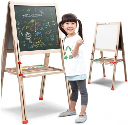 Tabla Jumbo cu Doua Fete, tip sevalet, inaltime reglabila, 148 cm, din lemn [2]
