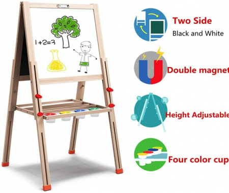 Tabla Jumbo cu Doua Fete, tip sevalet, inaltime reglabila, 148 cm, din lemn [10]