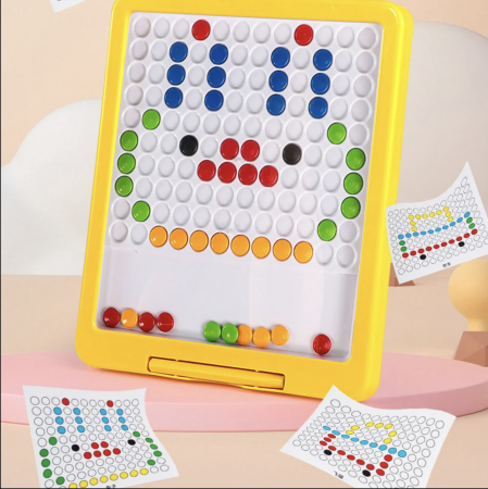 Tabla magnetica cu pix si 20 sabloane, 50 butoni colorati [2]