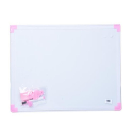 Jocuri si Jucarii - Tabla Magnetica Dubla De Scris Cu Doua Fete Tabla Inmultirii Si Carioca Roz 36x26x1,5 cm