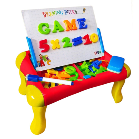 Jocuri si Jucarii - Tabla magnetica tip masuta, cu picioare detasabile, 60 piese, cu marker