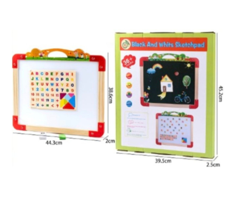 Jocuri si Jucarii - Tabla Montessori multifunctionala cu doua fete, 8009, din lemn