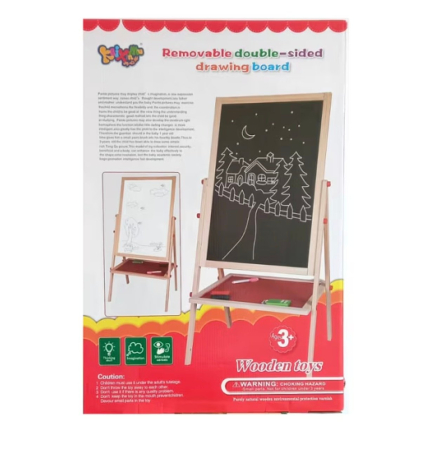 Tabla Magnetica cu Doua Fete si Cadru din Lemn, Reglabila pe Inaltime 68-112 cm [8]