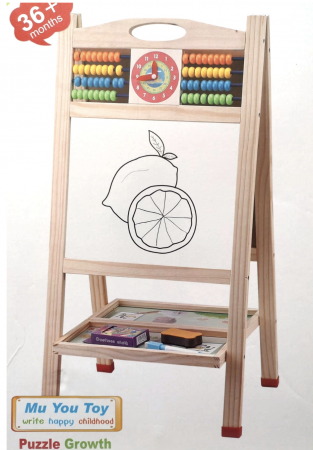 Tabla Sevalet, Cu Doua Fete, cu abac si ceas, 70 cm, din lemn [6]