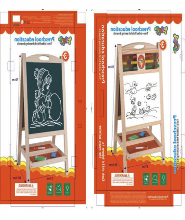 Tabla Sevalet, Cu Doua Fete, cu abac si ceas, 70 cm, din lemn [8]