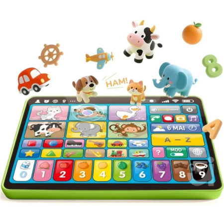 Jocuri si Jucarii - Tableta Educativa 3 in 1 Romana-Engleza - Activitati Logopedice si Jocuri, verde
