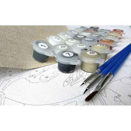 Tablou PM604 Picteaza dupa numere, Cosulet cu doi catei, 20 x 30 cm [5]
