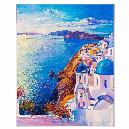 Tablouri DIY - Tablou A24-30259 Goblen Diamante rotunde, 50 x 40 cm, Santorini