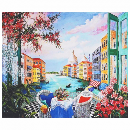 Tablouri cu diamante - Tablou B27-31540 Goblen Diamante rotunde, 50 x 40 cm, Peisaj in Venetia