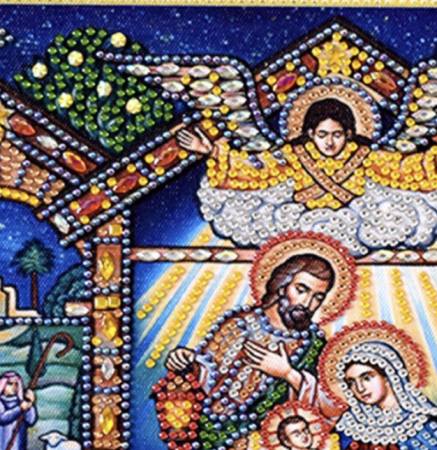 Tablou cu Diamante R8064 Nasterea Domnului, cu Umplere partiala, cu rama, 30x40 cm [3]