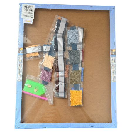 Tablou GR01 Goblen Diamante Rotunde, cu rama, 50 x 40 cm, Vulturul pe culmi [2]