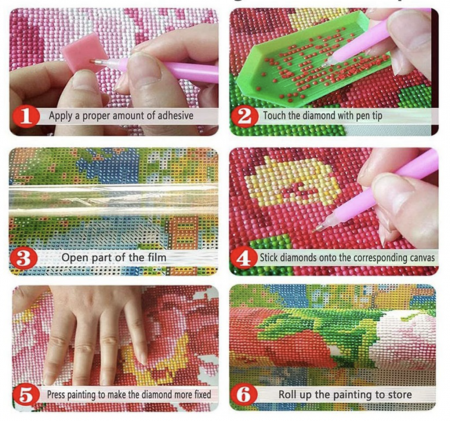 Tablou GM513 Tigrut in ceasca Pictura cu Diamante, Goblen cu pietre 5D, cu rama de lemn, 20 x 30 cm [3]