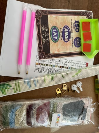 Tablou GM712 Goblen Diamante Patrate, cu rama, 50 x 40 cm, Trandafiri in drum spre mare [2]