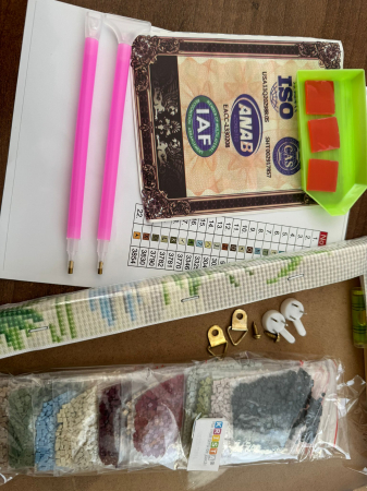 Tablou GM994 Goblen Diamante Patrate, cu rama, 20 x 30 cm, Vaza cu hortensii multicolore [2]