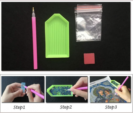 Tablou cu Diamante R8064 Nasterea Domnului, cu Umplere partiala, cu rama, 30x40 cm [6]